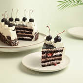 Sliced view of Black Forest Heart Cake