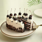 Heart Shaped Eggless Black Forest Cake - Cake for Happy New Year