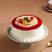 Eggless Red Velvet Fruit Cake