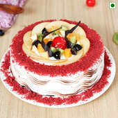 Eggless Red Velvet Fruit Cake