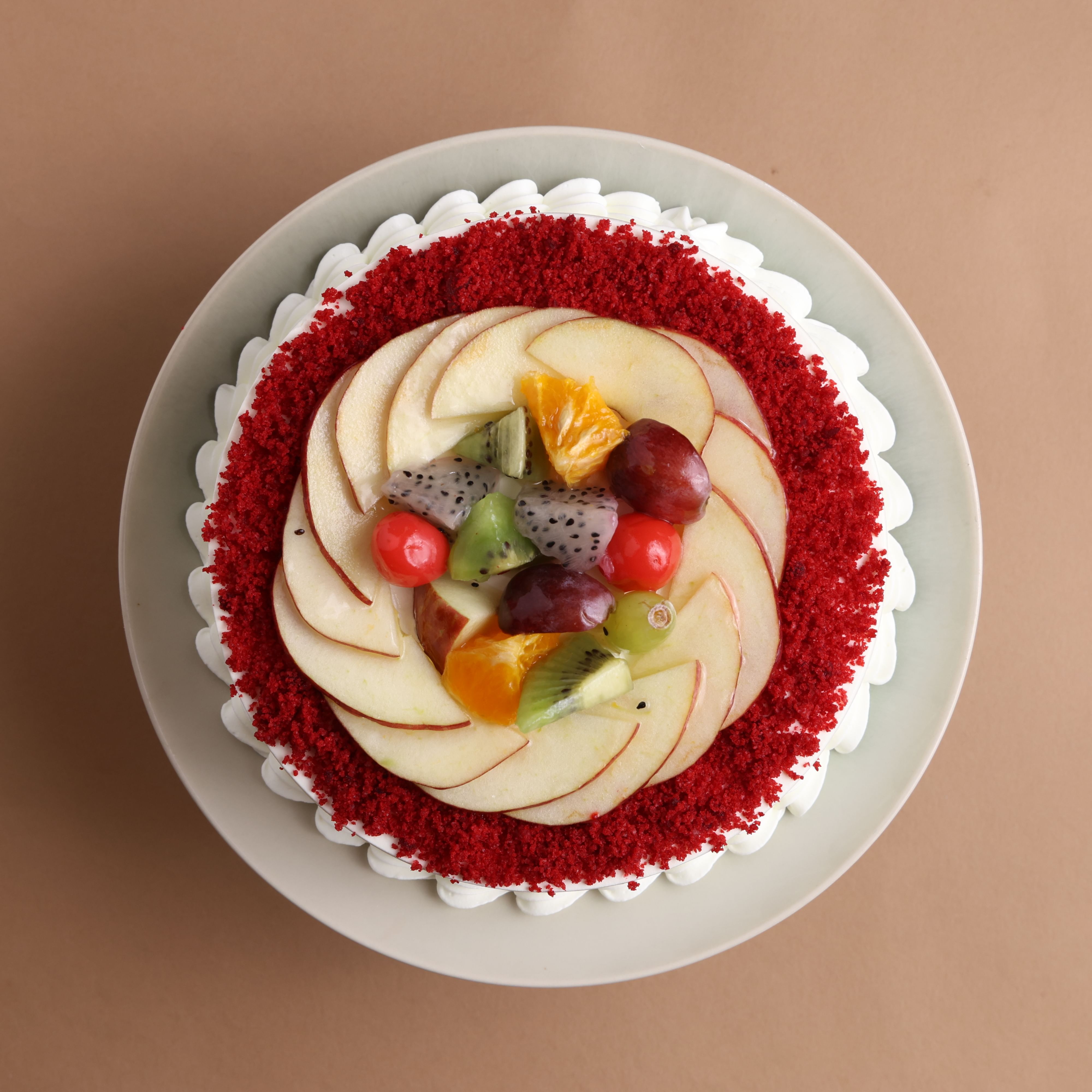 Online Eggless Red Velvet Fruit Cake delivery