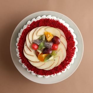 Online Eggless Red Velvet Fruit Cake delivery
