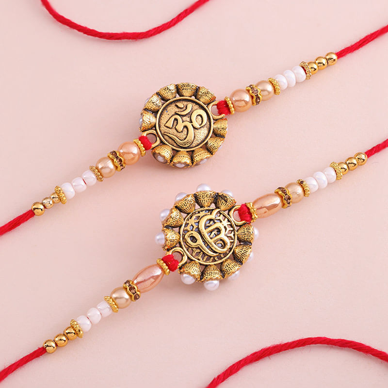 Ek Onkar N Om Pearl Rakhi Duo