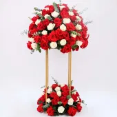 Red N White Bloom On Golden Grace