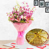 Flowers and Dry Fruits Perfect Combo Gift