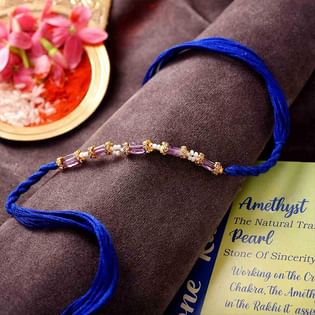 Elegant Amethyst N Pearl Rakhi