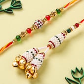 Elegant Beadwork Bhaiya Bhabhi Rakhi Set