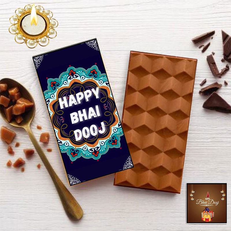 Elegant Bhai Dooj Chocolate Bar N Card