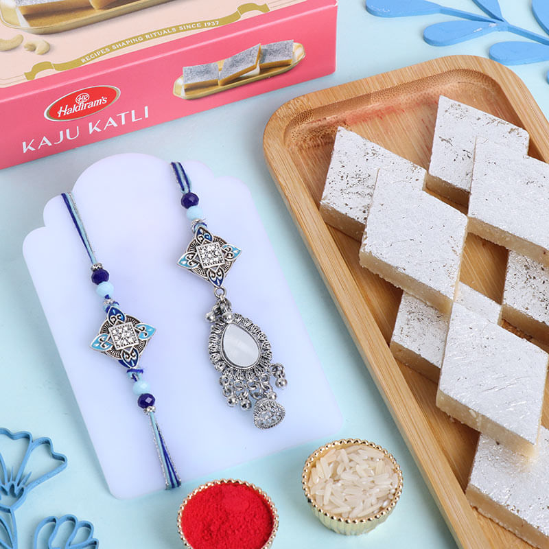 Elegant Bhaiya Bhabhi Rakhis With Kaju Katli