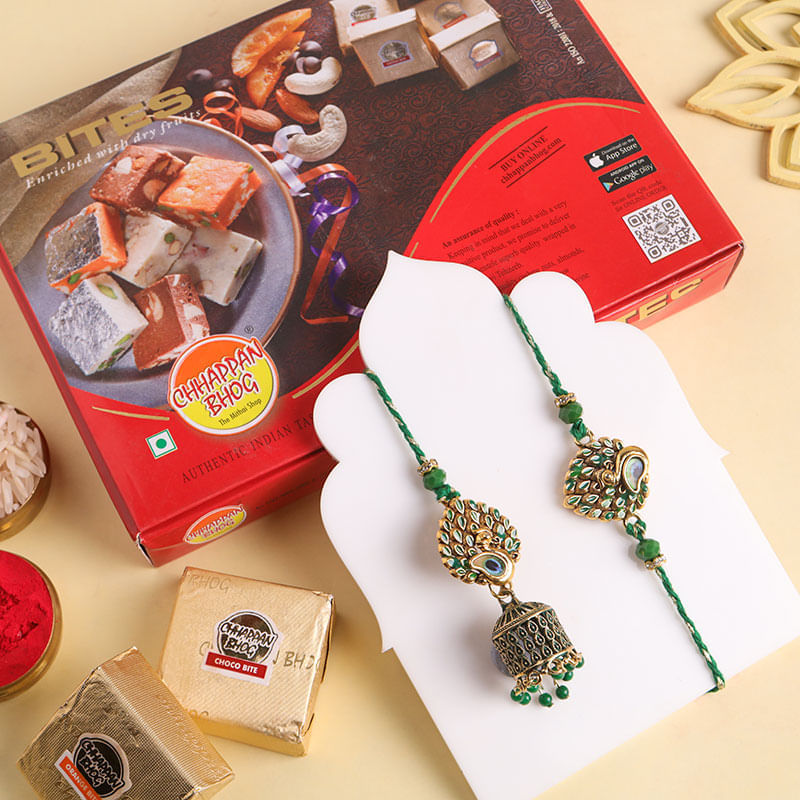 Elegant Bhaiya Bhabhi Rakhis With Mewa Bites