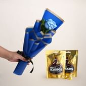 Elegant Blue Rose N Chocolates