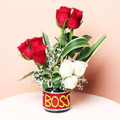 Pink Roses Arrangement for Boss