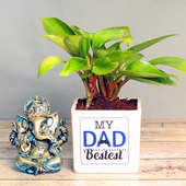 Red Philodendron Plant and God Idol Combo for Dad