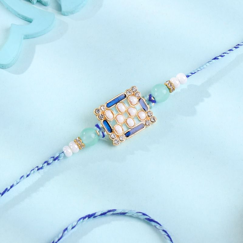 Elegant Crystals N Enamel Rakhi