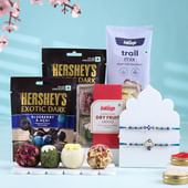 Elegant Evil Eye Rakhi Duo With Sweets N Nuts