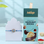Elegant Evil Eye Rakhi With Hazelnut Rocks