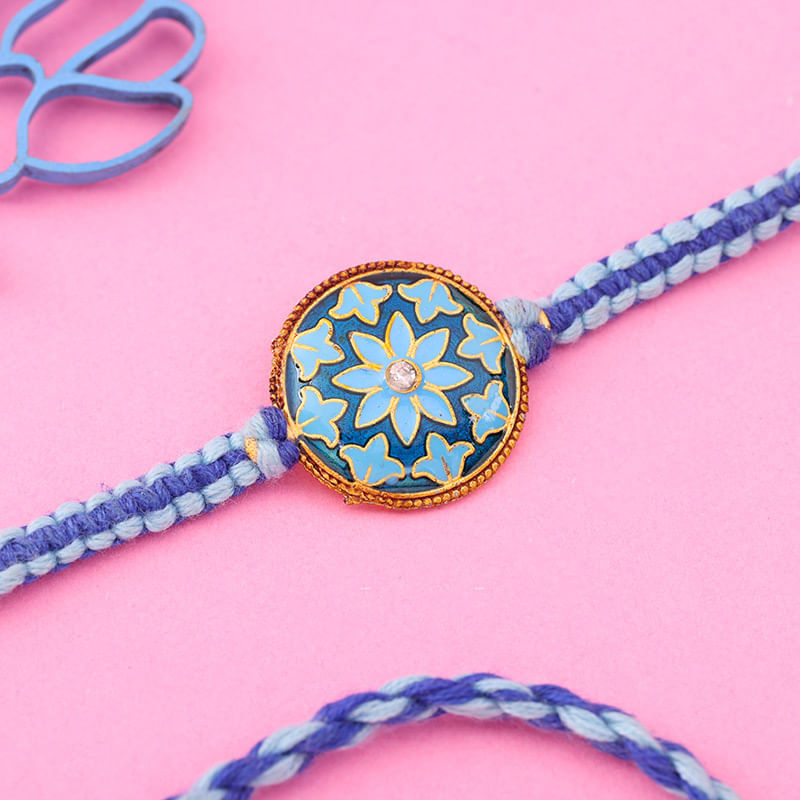 Elegant Floral Enamel Rakhi