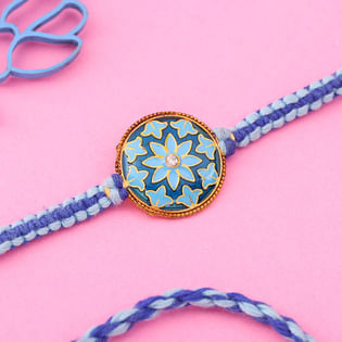 Elegant Floral Enamel Rakhi
