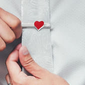 Elegant Heart Tie Clip