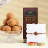 Elegant Meenakari Rakhi With Ladoos N Chocolates