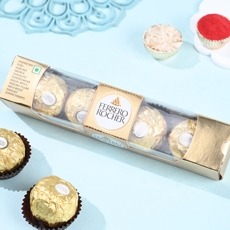 Elegant Mor Pankh Rakhi With Festive Treats