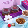 Elegant Moti Rakhi With Almonds N Raisins Treats