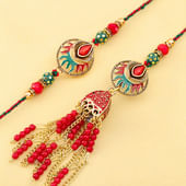 Elegant Motis Latkan Bhaiya Bhabhi Rakhi