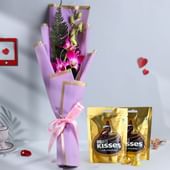 Elegant Purple Orchid With Chocolates