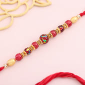 Elegant Red Beaded Rakhi