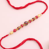 Elegant Red Beaded Rakhi