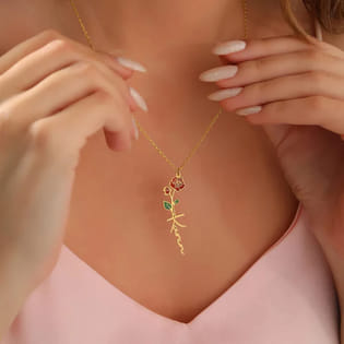Elegant Rose Name Pendant