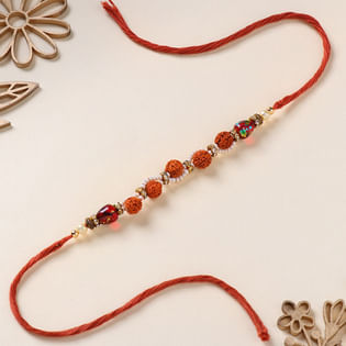 Elegant Rudraksha And Pearl Rakhi