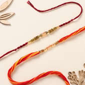 Splendid Crystal Bead Rakhi Duo