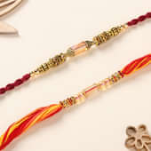 Splendid Crystal Bead Rakhi Duo