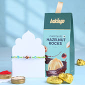 Elegant Tiger Bead Rakhi N Hazelnut Rocks