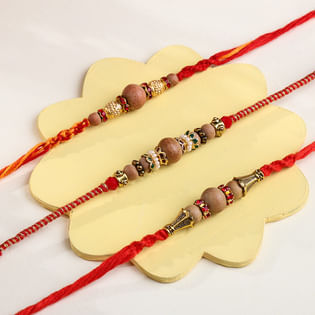 Elegant Traditions Beaded Rakhi Trio