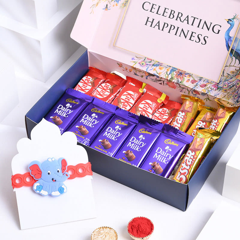 Elephant Kids Rakhi With Assorted Chocolates