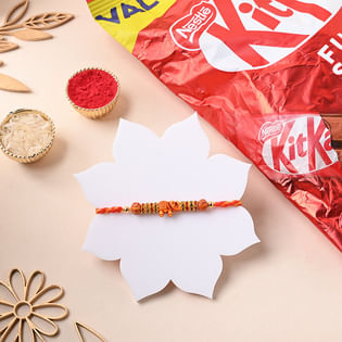 Elephant Mauli Rakhi with Kitkat Chocolates