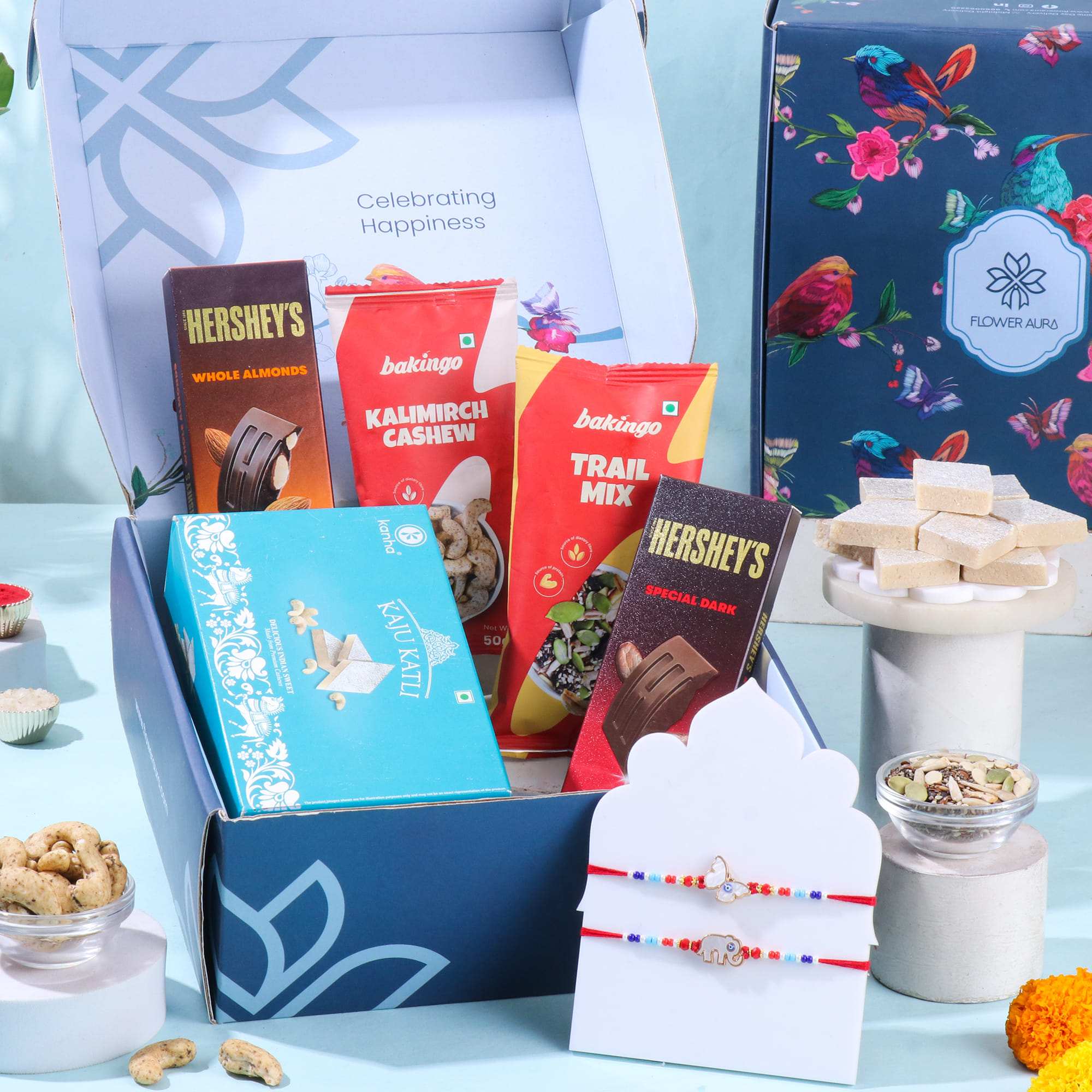 Elephant N Butterfly Rakhi With Festive Treats