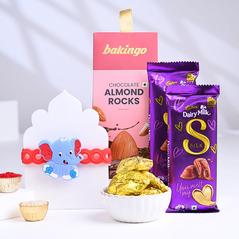 Elephant Rakhi With Choco Treats