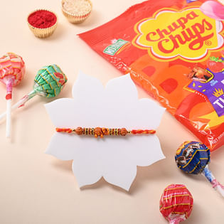 Elephant Ruraksha Rakhi With Chupa Chups