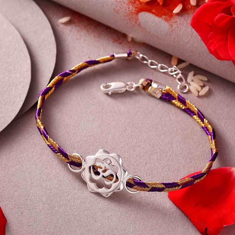 View of Embellished Aum Bracelet Rakhi