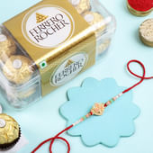 Golden Ganesha Rakhi With Laddoos