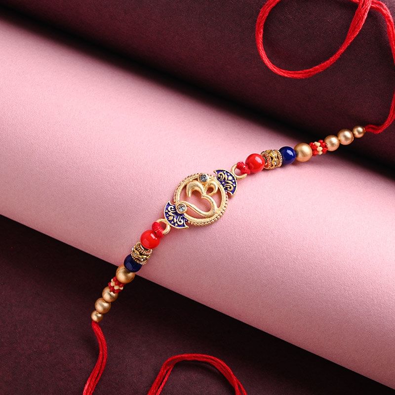 Order Divine rakhi Online For Brother - Embellished Mighty Om Rakhi