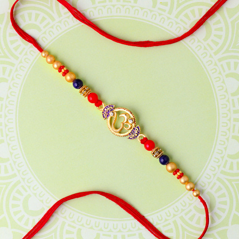 Buy Embellished Mighty Om Rakhi - Online Divine rakhi For Brother