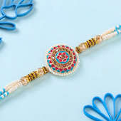 Blue Bead Pearl Rakhi