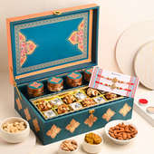 Set of 2 Rakhi with Luxury Mewa Bites N DryFruit Gourmet Box
