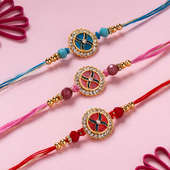 Set of 3 Stone Designer Rakhi