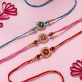 Set of 3 Stone Designer Rakhi