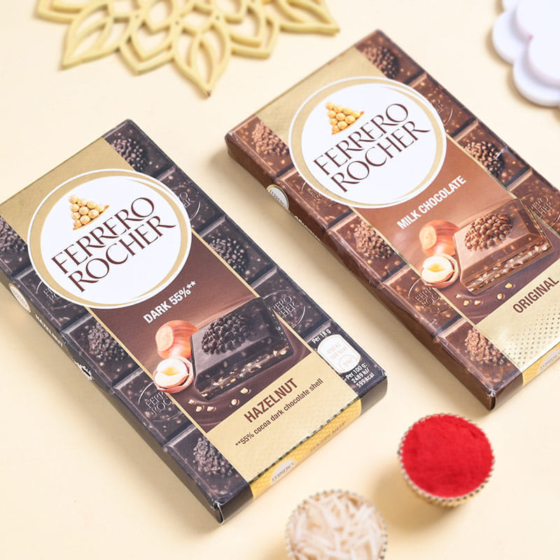 Emerald Grace Rakhi Trio With Ferrero Rocher Bars